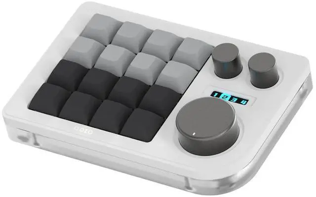 Main image of Megalodon Triple Knob Macro Pad Programmable Designer Mini Keyboard 16 Keys (White)