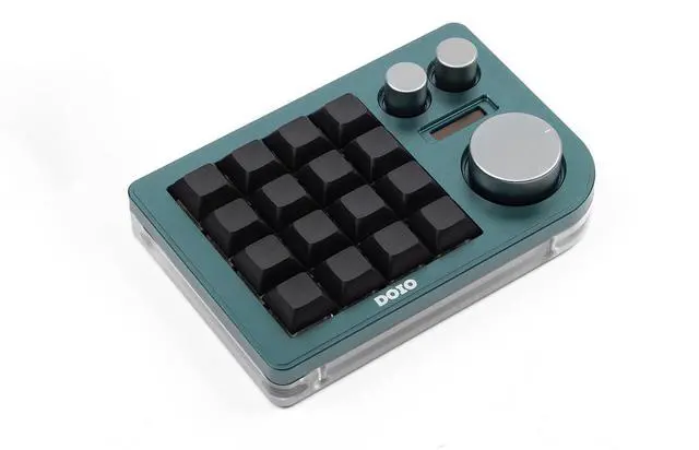 Alt view image 4 of 6 - Megalodon Triple Knob Macro Pad Programmable Designer Mini Keyboard 16 Keys (Green)