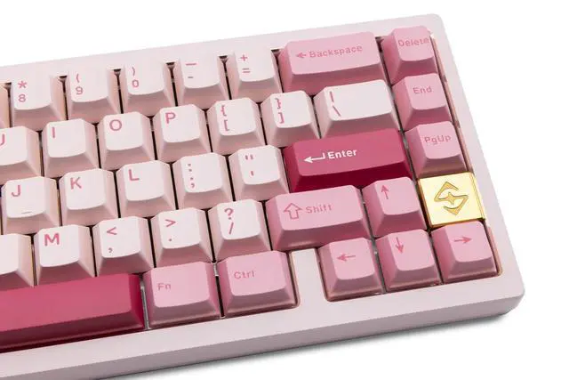 Alt view image 7 of 7 - WOBKEY Zen 65 65% Quick Release Wireless Mechanical Keyboard with RGB, CNC Aluminum Case, Hot-Swappable, VIA Support, BT/2.4G/USB-C Gaming Keyboard for Mac/Windows (Ultra Pink Gold)