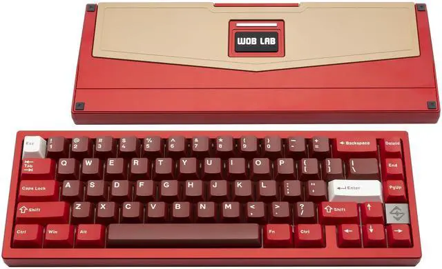 Main image of WOBKEY Zen 65 65% Quick Release Wireless Mechanical Keyboard with RGB, CNC Aluminum Case, Hot-Swappable, VIA Support, BT/2.4G/USB-C Gaming Keyboard for Mac/Windows (Ultra Red)
