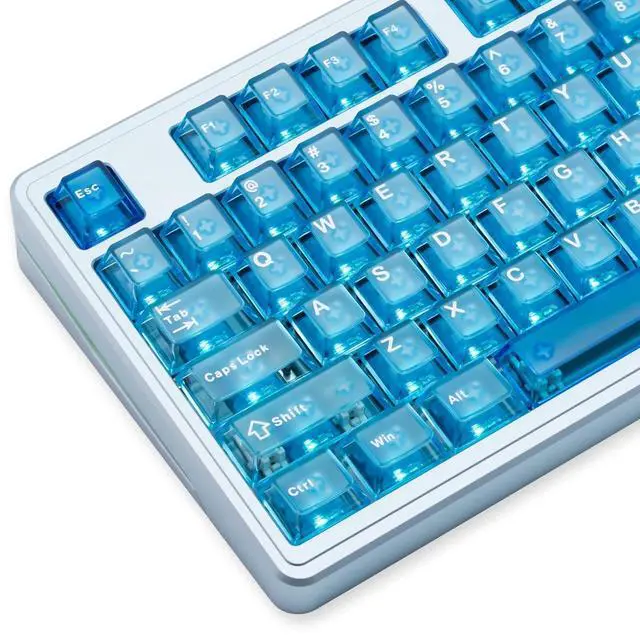 Alt view image 6 of 7 - PMOKEY Aurora 80 CNC Full Aluminum Wireless Mechanical Keyboard with VIA/QMK, 8000mah Battery, Arctic Tactile Switch, Tri-Mode Gaming Keyboard Hot Swappable RGB Backlit for Windows/Mac/PC (Ultra Blue)