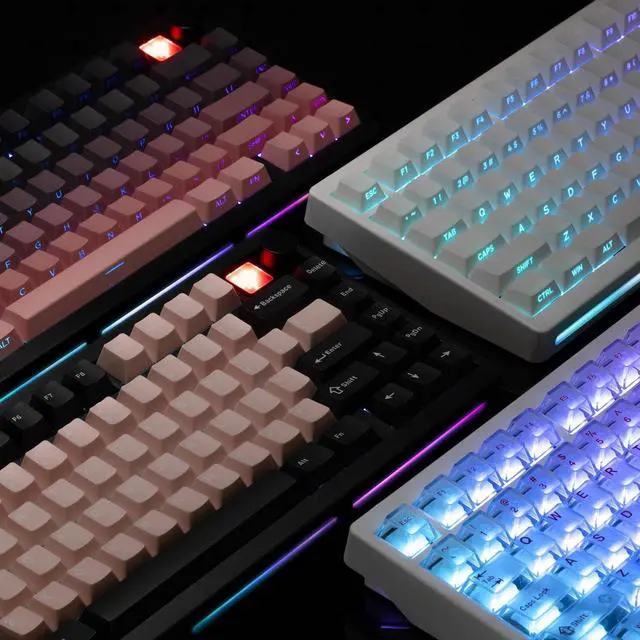 Alt view image 6 of 7 - PMOKEY P75 75% Wireless Mechanical Keyboard, Tri-Mode RGB Gaming Keyboard with Dot-Matrix Display, Aluminum Alloy Body, Volume Knob, Up to 10000mAh Battery (Pro Black)