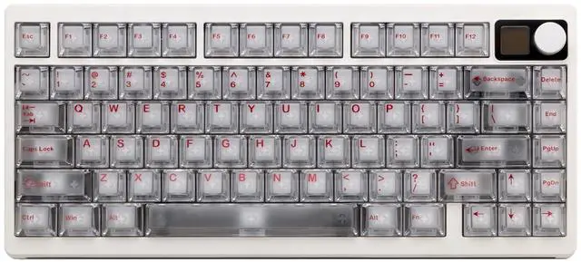 Main image of PMOKEY P75 75% Wireless Tri-Mode Mechanical Keyboard, CNC Aluminum Volume Knob, Custom Dot-Matrix Screen, 2.4G/BT/USB-C,PC Keycaps, Surround RGB Lighting, 10,000mAh Rechargeable Battery