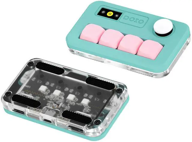 Main image of DOIO Sayo OSU Rapid Trigger Hall Effect Keyboard with Joystick and Screen, CNC Aluminum RGB One Handed Macro Pad for Rhythm Games,USB-C Custom Programmable keypad (Mint(4 Key))