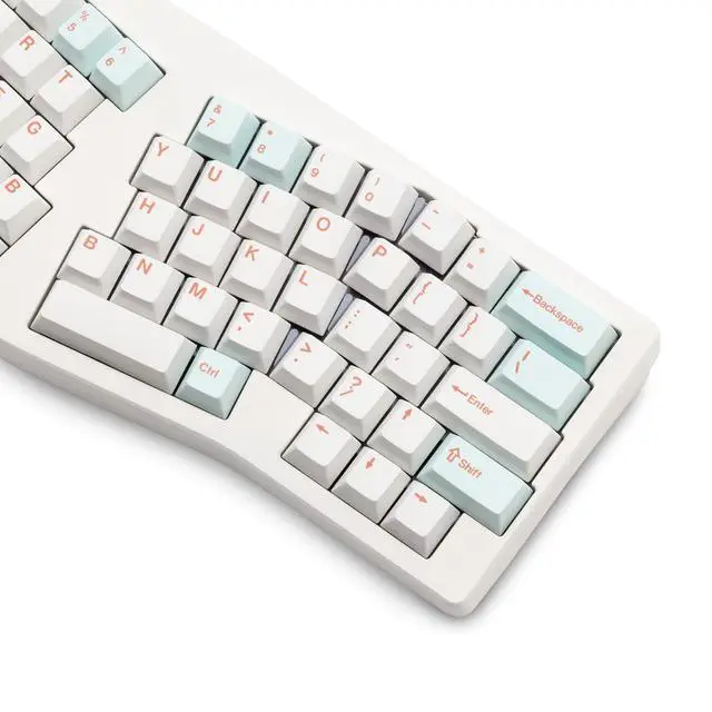 Alt view image 4 of 6 - MMD Alice EIF68 Wireless Ergonomic Mechanical Keyboard, Tri-Mode Split Layout Aluminum Quick Release Keyboard with QMK/VIA, RGB Light Bars, Wrist Rest Included (White(Princess 45gf Linear Switch))