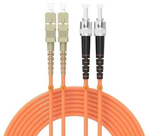 Main image of 30Meters 100ft SC/UPC-ST/UPC Multi-Mode Fiber Optic Cable SC to ST OM1 Jumper Optical Patch Cord Duplex 62.5/125um Orange SC-ST