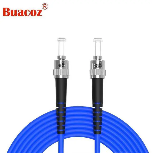 Alt view image 2 of 6 - 40Meters, ST to ST, Armored Single Mode Simplex Fiber Optic Cables ST-ST Patch Cord Jumper SM SX 132FT Blue