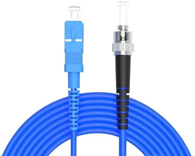 Main image of 20Meters, SC to ST, Armored Single Mode Simplex Fiber Optic Cables SC-ST Patch Cord Jumper SM SX 65.6FT Blue