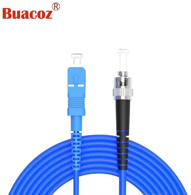Alt view image 2 of 6 - 20Meters, SC to ST, Armored Single Mode Simplex Fiber Optic Cables SC-ST Patch Cord Jumper SM SX 65.6FT Blue
