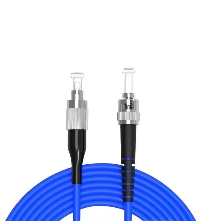 Main image of 150Meters, FC to ST, Armored Single Mode Simplex Fiber Optic Cables FC-ST Patch Cord Jumper SM SX 492FT Blue