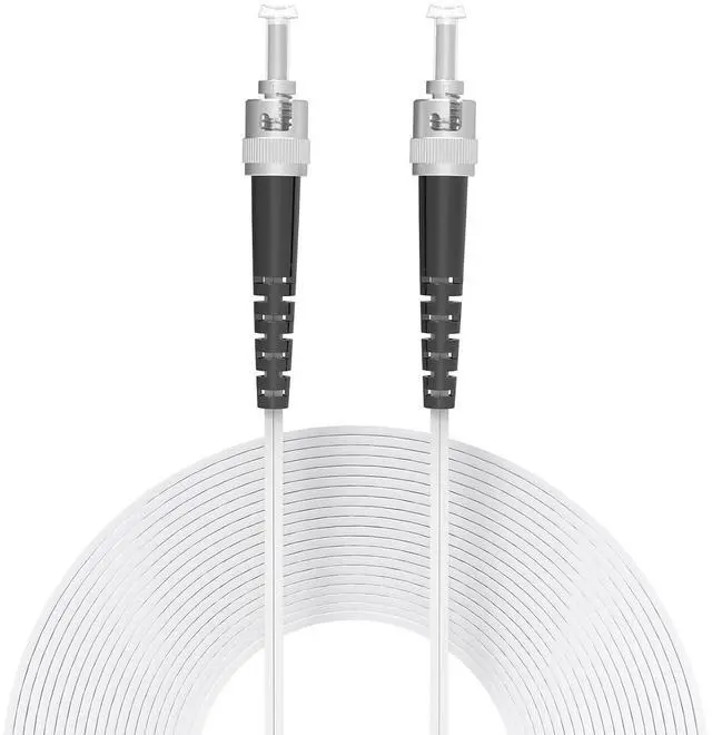 Main image of Fiber Optic Internet Cable (820ft/250Meters) ST/UPC to ST/UPC Indoor Fiber Patch Cable Single Mode Simplex - 9/125um FTTH Jumper Leather Optical Patch Cord LSZH White