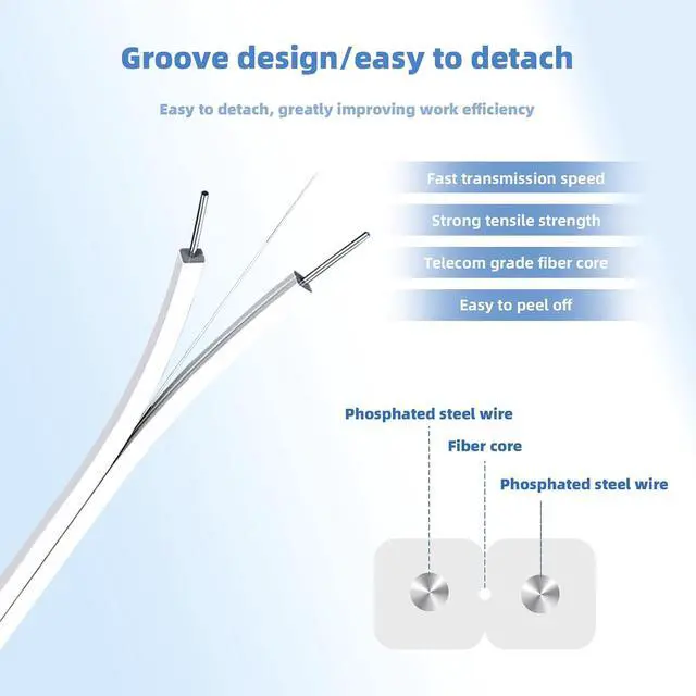Alt view image 6 of 7 - SC/APC to SC/APC SingleMode Indoor Armored Fiber Optic Internet Cable, 213ft/65M Simplex - 9/125um Fiber Optic Jumper Optical Patch Cord, LSZH White with 1 Coupler
