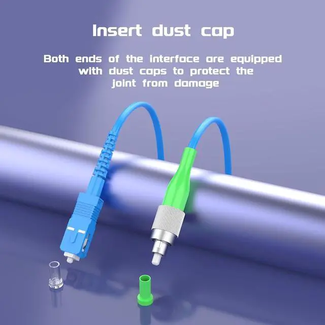 Alt view image 5 of 7 - Fiber Optic Internet Cable SC/UPC to FC/APC Indoor Armored Single Mode Simplex - 9/125m Fiber Optic Jumper Optical Patch Cord -OS1/OS2 Compatible, 45Meters/147ft LSZH Blue