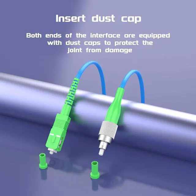 Alt view image 5 of 7 - SC/APC to FC/APC, Fiber Optic Internet Cable 45Meters/147ft Indoor Armored Single Mode Simplex - 9/125m Jumper Optical Patch Cord -OS1/OS2 Compatible,LSZH Blue