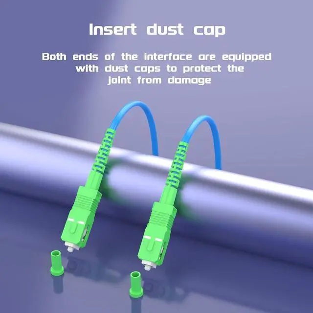 Alt view image 5 of 7 - SC/APC to SC/APC Fiber Optic Internet Cable 20Meters/65.6ft Indoor Armored Single Mode Simplex - 9/125m Fiber Optic Jumper Optical Patch Cord - with 1 Coupler,LSZH Blue