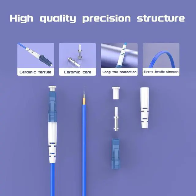 Alt view image 3 of 7 - LC/UPC to FC/APC Fiber Optic Internet Cable 5Meters/16.4ft Armored Single Mode Simplex - 9/125um Fiber Optic Jumper Optical Patch Cord -OS1/OS2 Compatible, LSZH Blue