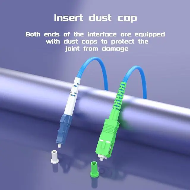 Alt view image 6 of 7 - Fiber Optic Internet Cable LC/UPC to SC/APC Indoor Armored Single Mode Simplex - 9/125m Jumper Optical Patch Cord -OS1/OS2 Compatible,15Meters/49ft LSZH Blue
