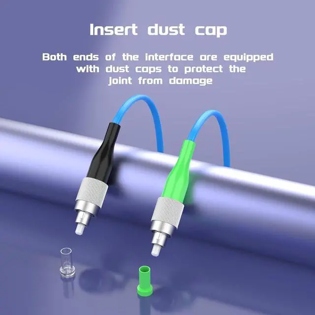 Alt view image 5 of 7 - Fiber Optic Internet Cable FC/UPC to FC/APC Indoor Armored Single Mode Simplex - 9/125m Jumper Optical Patch Cord -OS1/OS2 Compatible,50Meters/164ft LSZH Blue