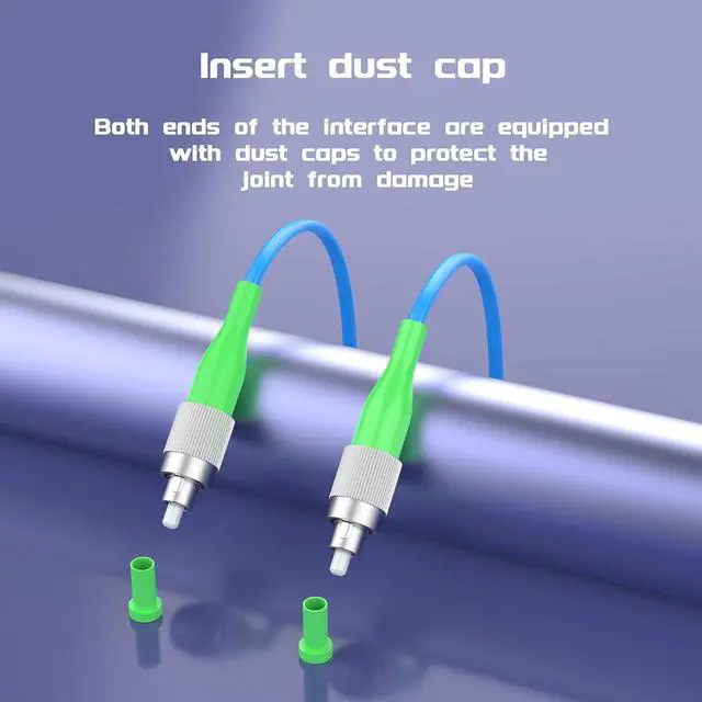 Alt view image 5 of 7 - Fiber Optic Internet Cable FC/APC to FC/APC Armored Single Mode Simplex - 9/125um 45Meters/147ft Fiber Optic Jumper Optical Patch Cord -OS1/OS2 Compatible, LSZH Blue