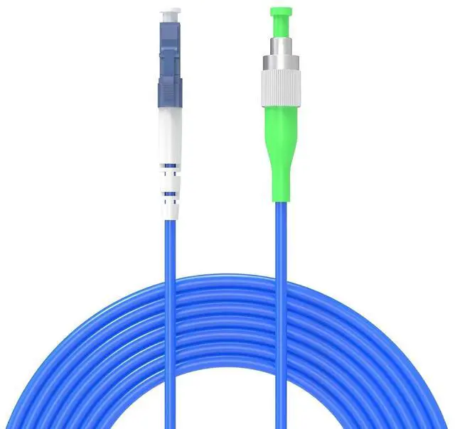 Main image of LC/UPC to FC/APC Fiber Optic Internet Cable 5Meters/16.4ft Armored Single Mode Simplex - 9/125um Fiber Optic Jumper Optical Patch Cord -OS1/OS2 Compatible, LSZH Blue