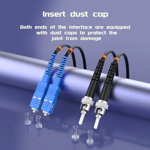 Alt view image 4 of 6 - SC to ST UPC Outdoor Armored Fiber Patch Cable, Single Mode Duplex Fiber Optic Internet Cable, Fiber Optic Jumper Optical Patch Cord - 9/125um - 10Meter/32.8ft, TPU Black