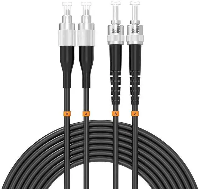 Main image of FC to ST UPC Outdoor Armored Fiber Patch Cable 80Meter/262.47ft Single Mode Duplex Fiber Optic Internet Cables TPU Black Simplex - 9/125um Industrial Fiber Optic Jumper Optical Patch Cord