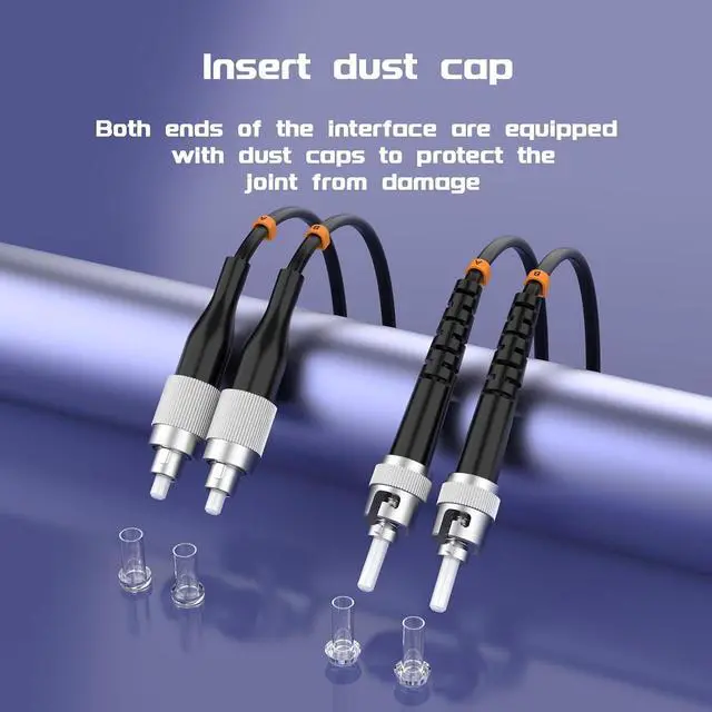 Alt view image 4 of 6 - FC to ST UPC Outdoor Armored Fiber Patch Cable 80Meter/262.47ft Single Mode Duplex Fiber Optic Internet Cables TPU Black Simplex - 9/125um Industrial Fiber Optic Jumper Optical Patch Cord