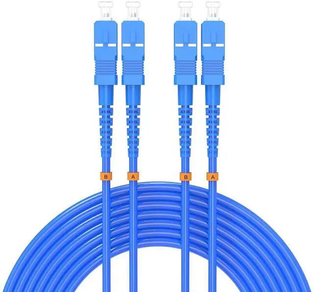 Main image of 7Meters, SC to SC, Armored Single Mode Duplex Fiber Optic Cables SC-SC Patch Cord Jumper SM SX 22.9FT Blue