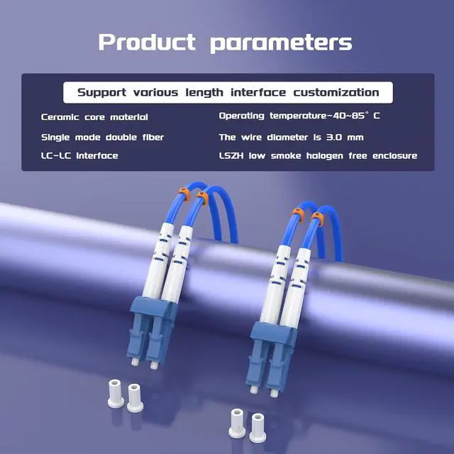 Alt view image 5 of 7 - 7Meters, LC to LC, Armored Single Mode Duplex Fiber Optic Cables LC-LC Patch Cord Jumper SM SX 22.9FT Blue