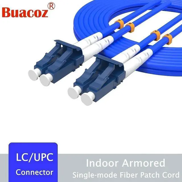 Alt view image 7 of 7 - 7Meters, LC to LC, Armored Single Mode Duplex Fiber Optic Cables LC-LC Patch Cord Jumper SM SX 22.9FT Blue