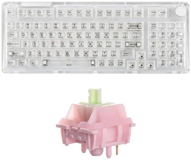 Main image of Phantom 98 Hot Swappable Crystal Mechanical Keyboard x Strawberryjam1986 Linear Mechanical Switch Se