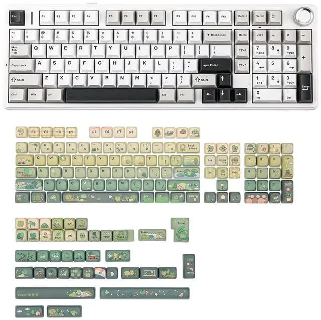 Main image of Aula F99 PRO 96% Mechanical Gaming Keyboard with KiiBoom X Cosydiaries Rainy Froggy Day Keycap Set