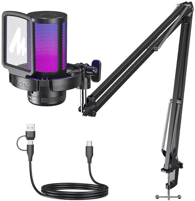Main image of DGM20S Gaming Microphone for PC with Clear Voice & Noise Reduction | RGB Lighting, Tap-to-mute, Gain
