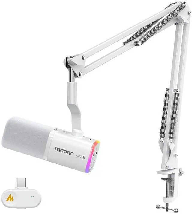 Main image of PD100W Wireless USB Dynamic Microphone, Gaming PC Mic with One-Click Noise Reduction,Mute Button,Cus
