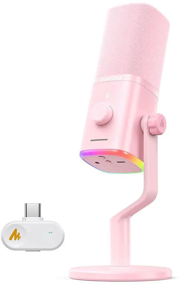 Main image of PD100W Wireless USB Dynamic Microphone, Gaming PC Mic with One-Click Noise Reduction,Mute Button,Cus