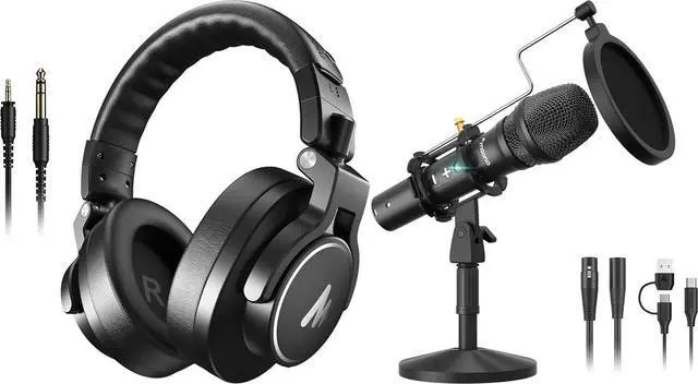 Main image of Podcast Microphone HD300T+ MH700 Professional Studio Monitor Headphones