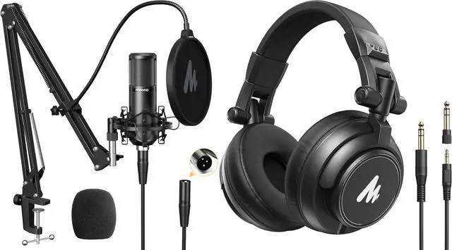 Main image of MH601 Professional Studio Monitor Headphones Podcast Microphone PM320S