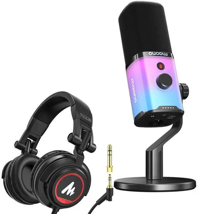 Main image of Gaming Equipment Bundle: Computer Mic with 3.5 MM Monitor Headphones for Gamer, Live Streaming, Voca