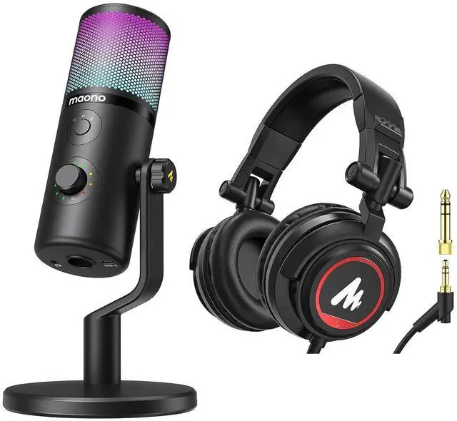 Main image of USB Microphone for Gaming Streaming with Headphone: Podcast Condenser mic with 3 Polar Patterns Soft