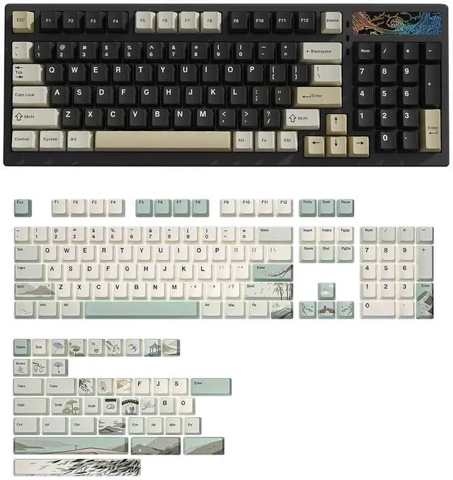 Main image of YZ98 Gasket Mechanical Keyboard(Black, Cocoa Cream V2 Switch),Spring Tea Keycap Cherry(Cherry Profil