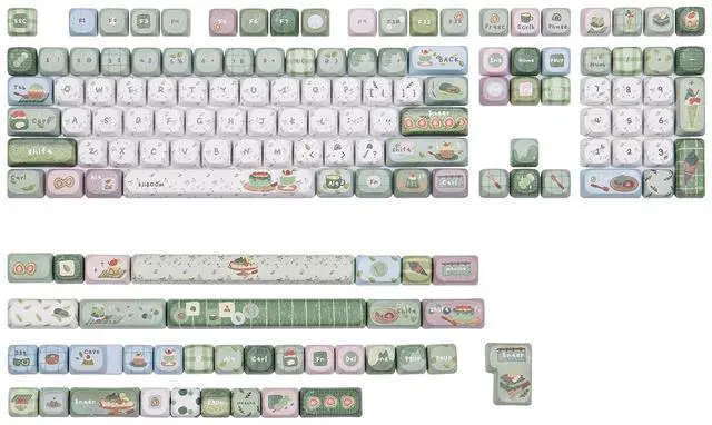 Main image of Sprout Picnic Keycap Set, 144 Keys MOA Profile PBT Keycaps for Mechanical Keyboard, Compatible with