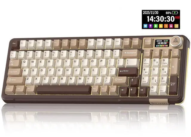 Main image of A99 Pro Mechanical Keyboard with LCD Screen & Metal Knob, Wireless Gaming Keyboard with BT5.0/2.4GHz