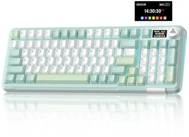 Main image of A99 Pro Wireless Mechanical Keyboard with BT5.0/2.4GHz/USB-C, LCD Screen & Metal Knob, Gasket-Mounte