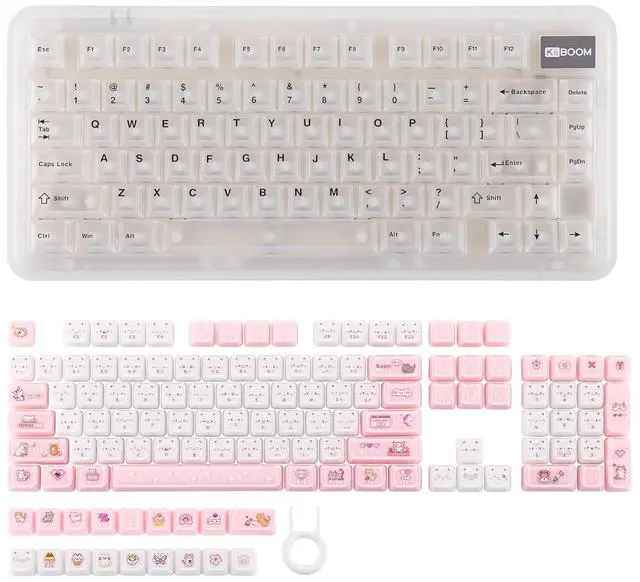 Main image of Phantom81 Lite 75% Gasket Mechanical Keyboard with Cute Cat Keycaps Set