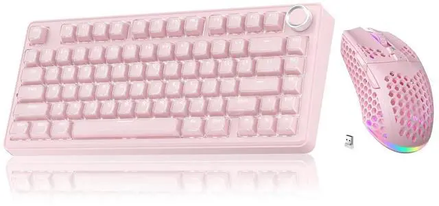 Main image of A75 and SM600, Wireless Keyboard and Mouse Combo for PC (A75 Crystal-Pink & SM600 Pink)