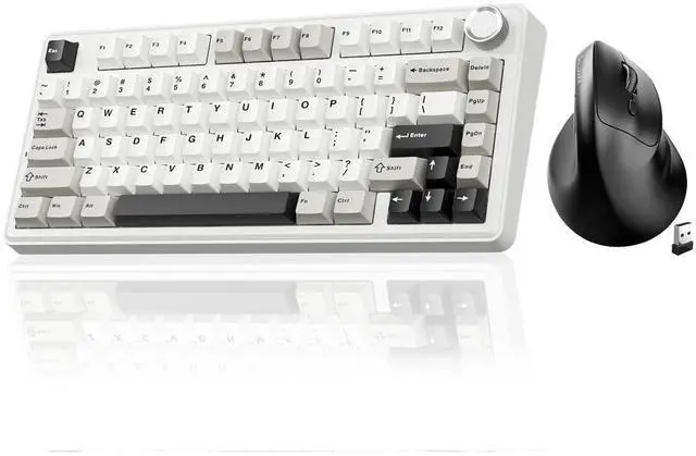 Main image of A75 and SM520, Wireless Keyboard and Mouse Combo for Gaming (A75 White & SM520 Black)