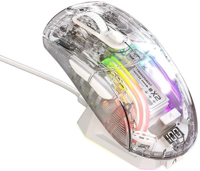 Main image of Wireless Gaming Mouse with Full Transparent,Tri-Mode 2.4GHz/Bluetooth/Wired Mouse,Digital Display,Ch