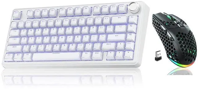 Main image of A75 and SM600, Wireless Keyboard and Mouse Combo for PC (A75 Crystal-White & SM600 Black)