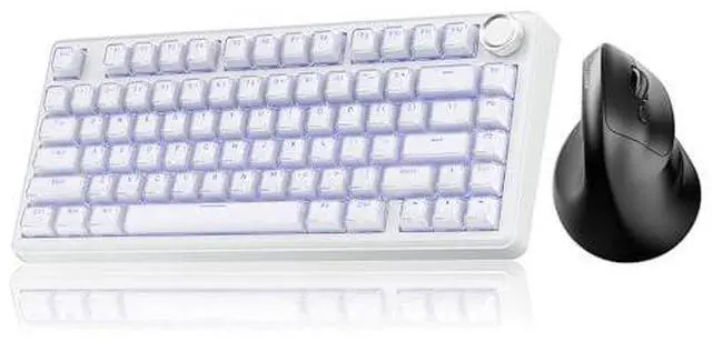 Main image of A75 and SM520, Wireless Keyboard and Mouse Combo for PC (A75 Crystal-White & SM520 Black)