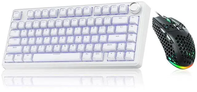 Main image of A75 and SM900, Wireless Keyboard and Mouse Combo for PC (A75 Crystal-White & SM900 Black)